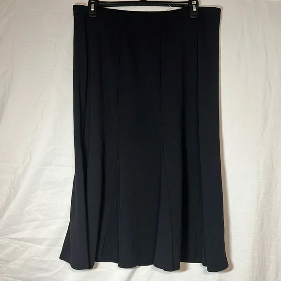Women’s Black A-Line Long Skirt- Plus Size 1X - Picture 1 of 4